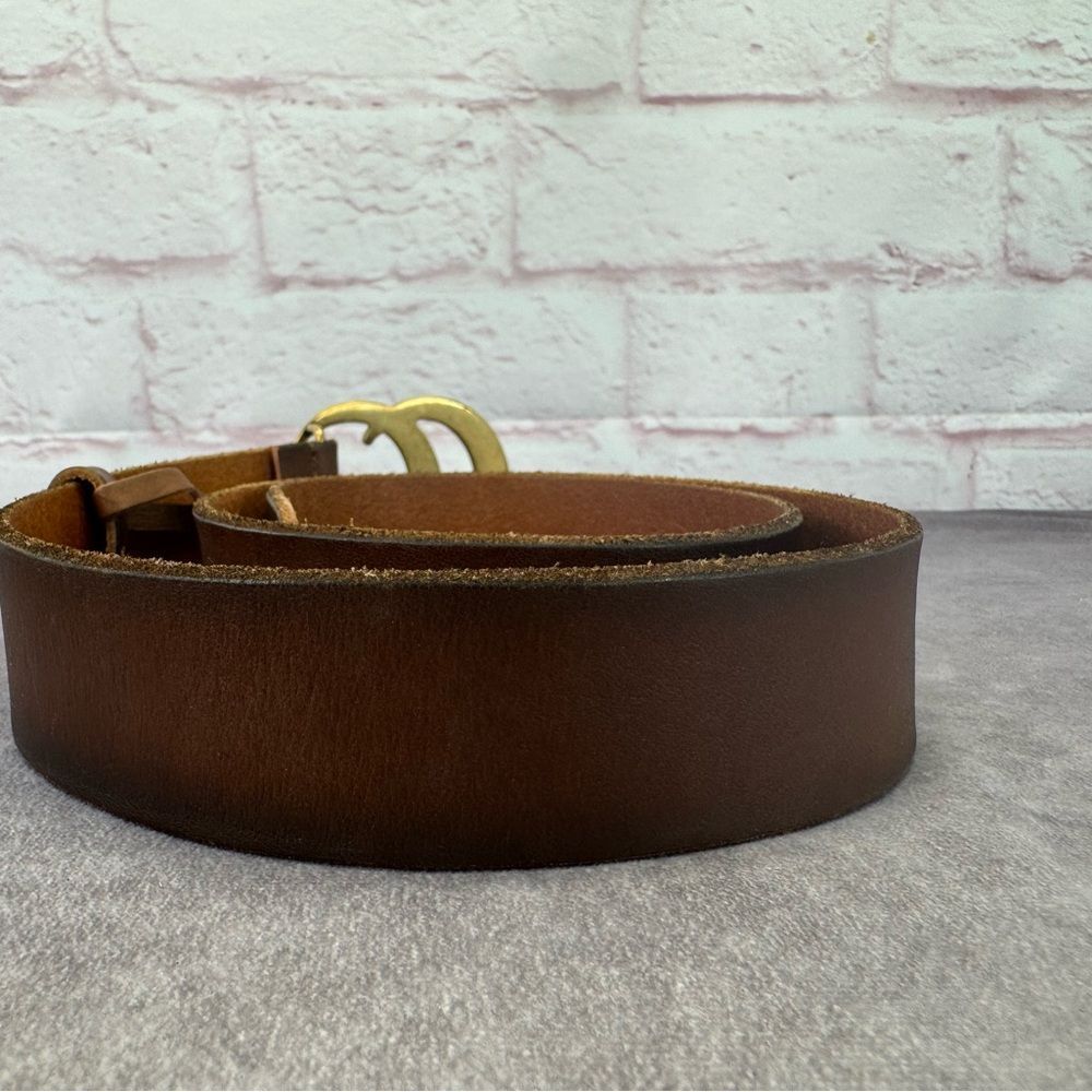 Gucci Raw Edge Unfinished Wide Marmont Double G Leather Belt 409416 85/34” - Picture 3 of 11